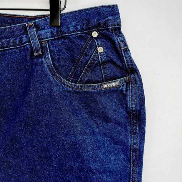 VTG Rockies Dark Wash Denim Jeans Women Sz 24 Inseam 32” High Waist Straight Leg - Picture 4 of 11